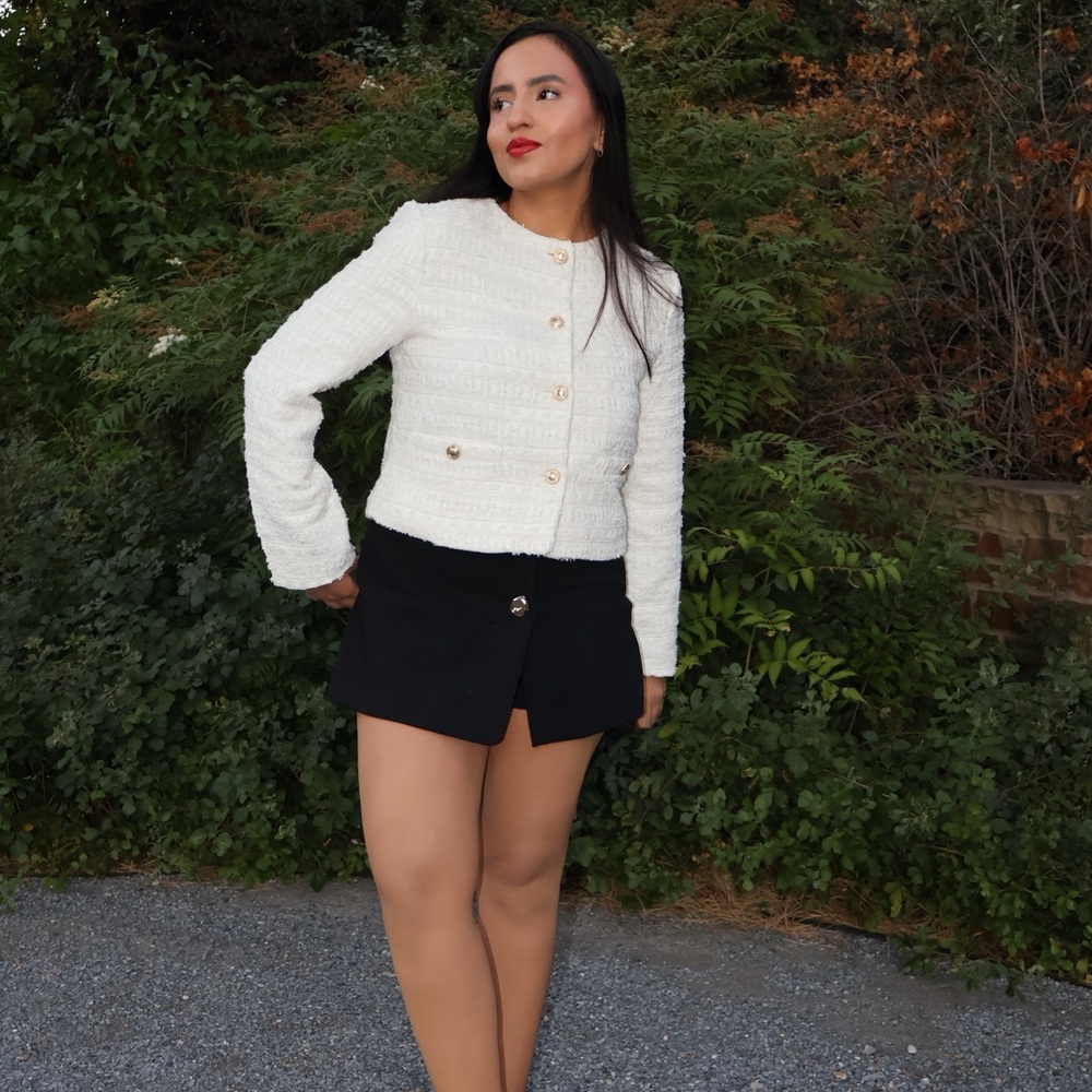 Zara Black Skorts with High-Waisted Design